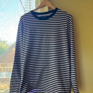 Noah NYC - Men’s Lavender and Black Striped Long Sleeve